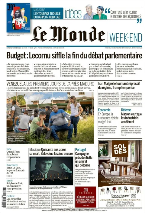 Portada de Le Monde