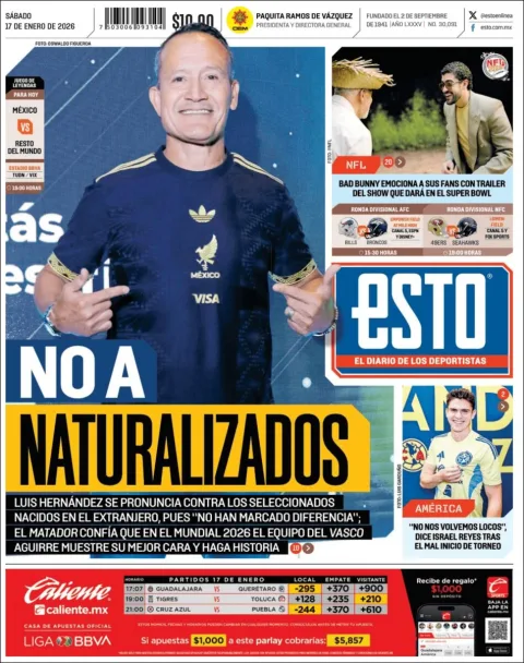 Portada de Esto del sábado, 17 de enero de 2026