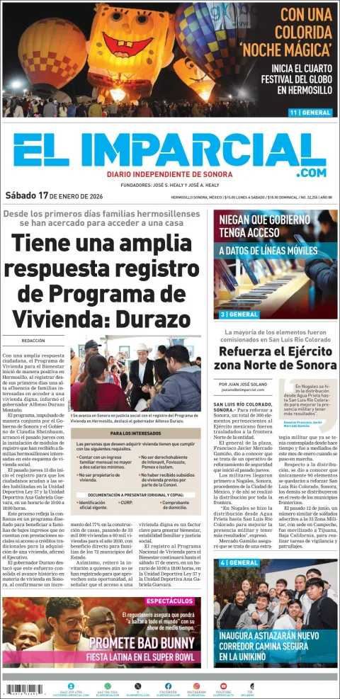 Portada de El Imparcial