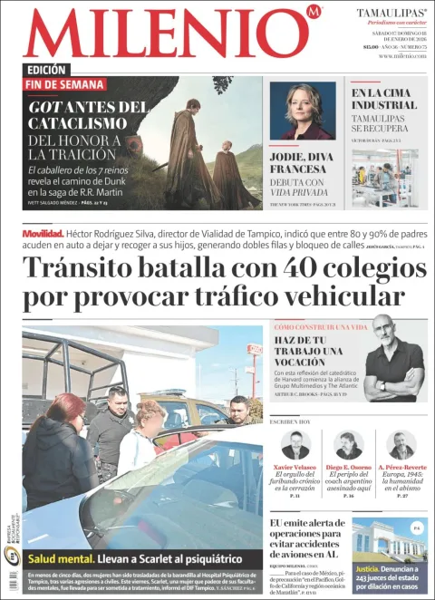 Portada de Milenio Tamaulipas del sábado, 17 de enero de 2026