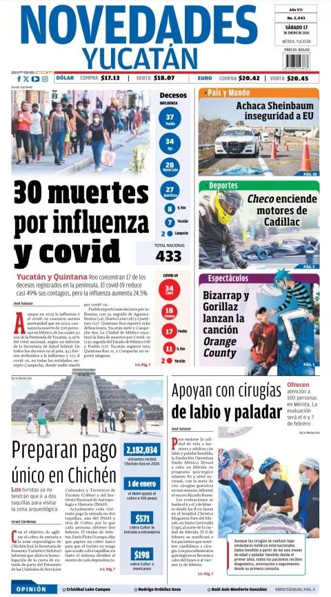 Portada de Novedades Yucatan