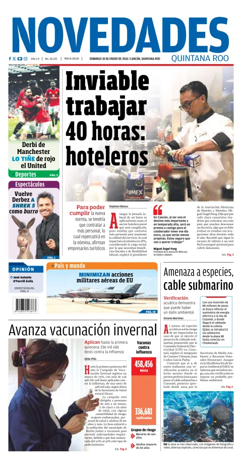 Portada de Novedades Quintana Roo