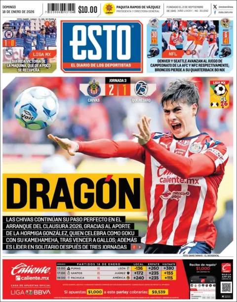 Portada de Esto del domingo, 18 de enero de 2026