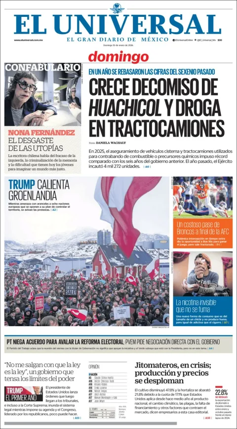 Portada de El Universal