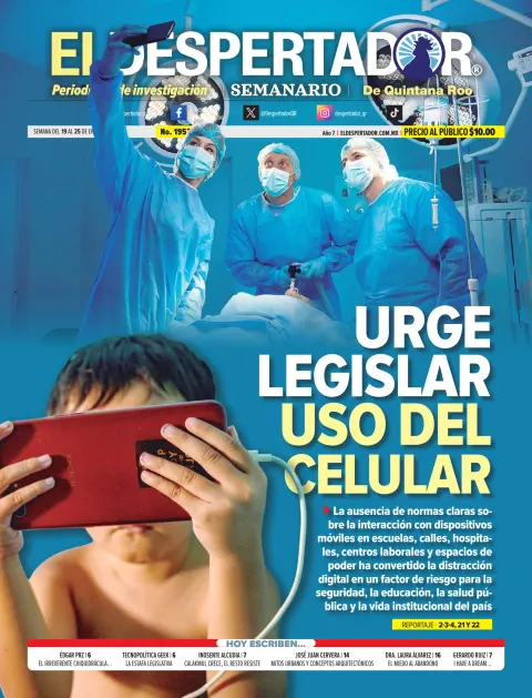 Portada de El Despertador de Quintana Roo del jueves, 22 de enero de 2026