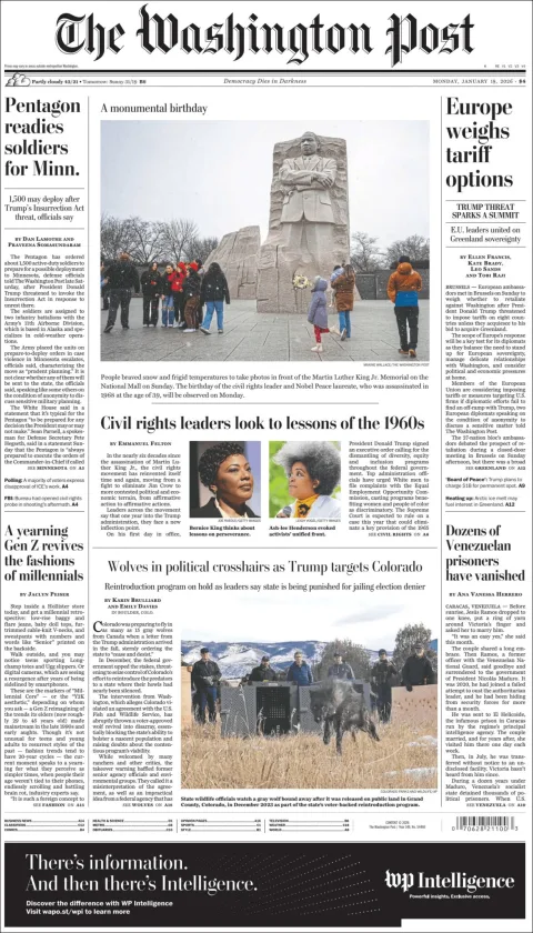 Portada de The Washington Post