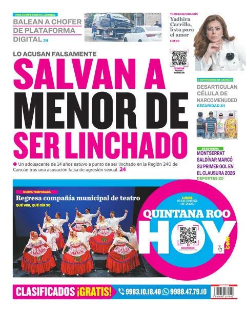 Portada de Quintana Roo Hoy (contraportada)
