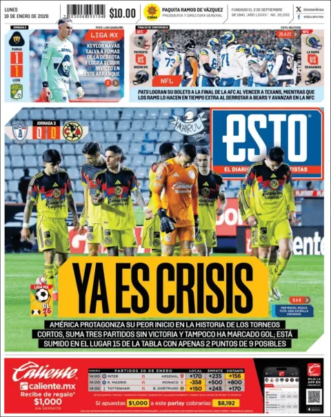 Portada de Esto del lunes, 19 de enero de 2026
