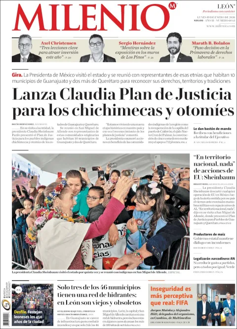 Portada de Milenio Leon del lunes, 19 de enero de 2026