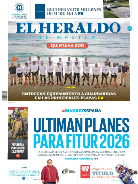 Portada de El Heraldo de Mexico - Quintana Roo