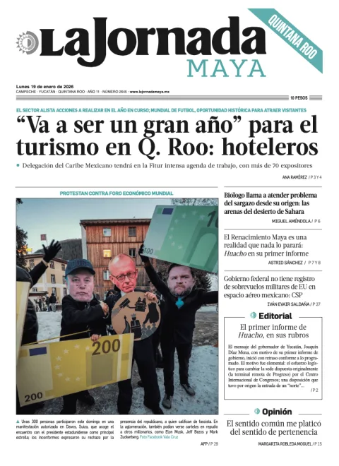 Portada de La Jornada Maya Quintana Roo del lunes, 19 de enero de 2026