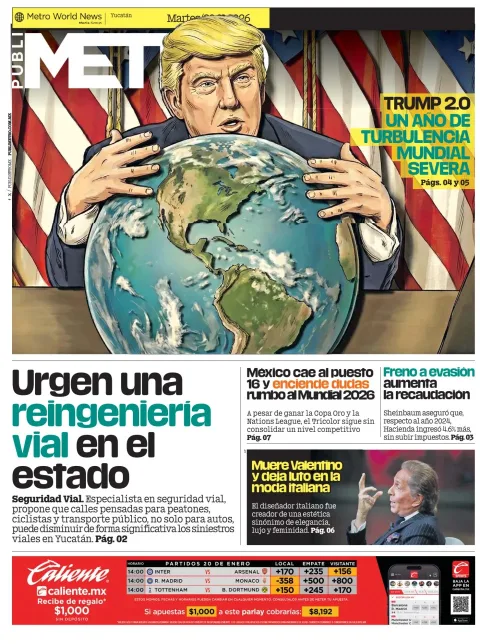 Portada de Publimetro Merida del martes, 20 de enero de 2026