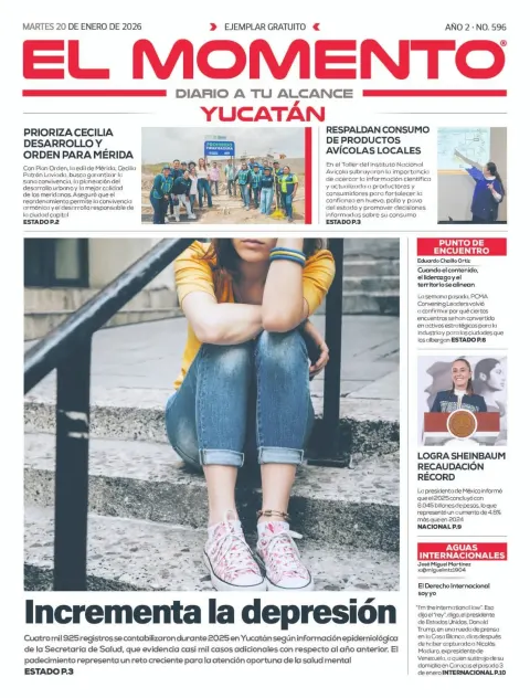 Portada de El Momento Yucatan del martes, 20 de enero de 2026