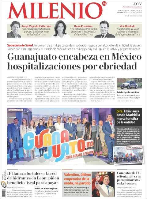 Portada de Milenio Leon del martes, 20 de enero de 2026