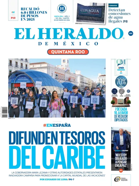 Portada de El Heraldo de Mexico - Quintana Roo
