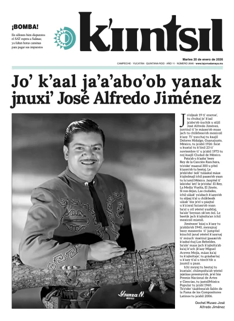 Portada de La Jornada - Kiintsil del martes, 20 de enero de 2026
