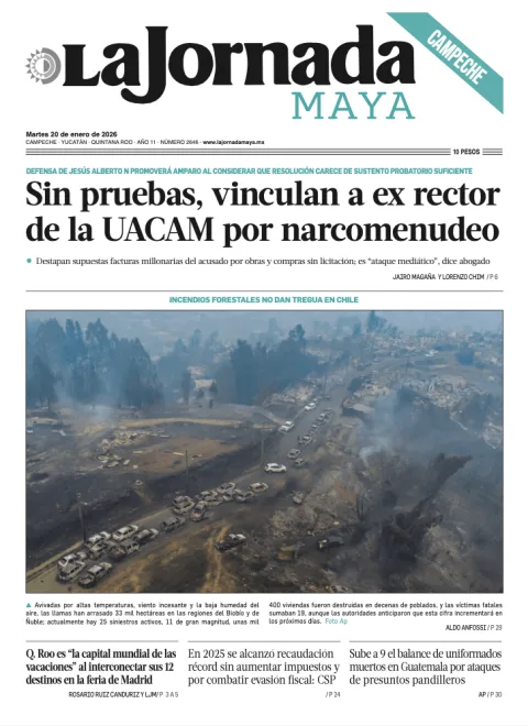 Portada de La Jornada Maya Campeche del martes, 20 de enero de 2026