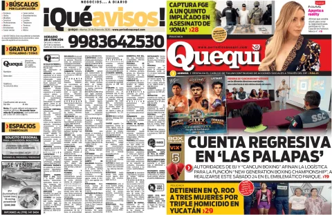 Portada de Quequi (contraportada) del martes, 20 de enero de 2026