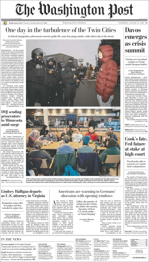 Portada de The Washington Post