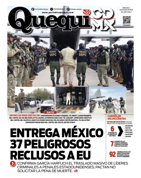 Portada de Quequi CDMX del miércoles, 21 de enero de 2026