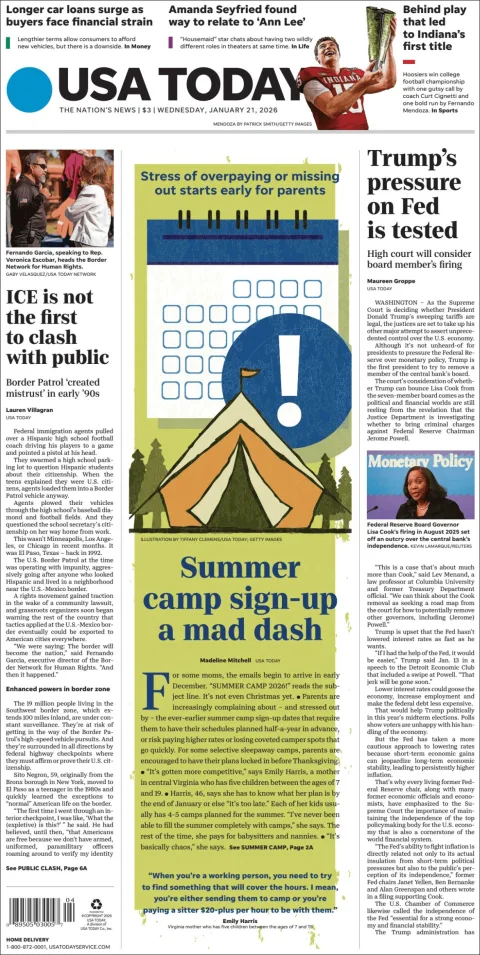 Portada de Usa Today