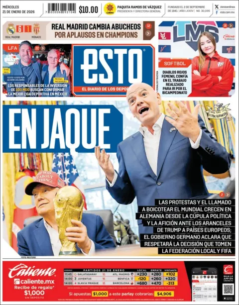 Portada de Esto del miércoles, 21 de enero de 2026