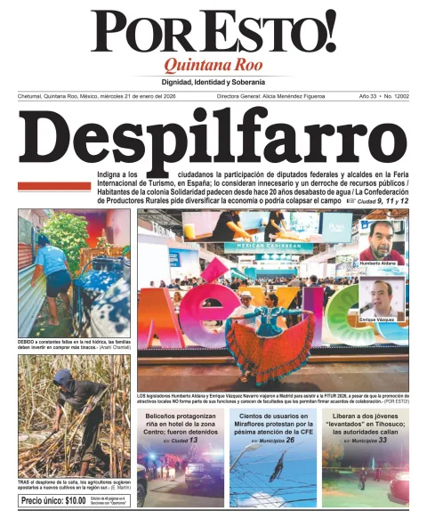 Portada de Por Esto (quintana Roo Chetumal)