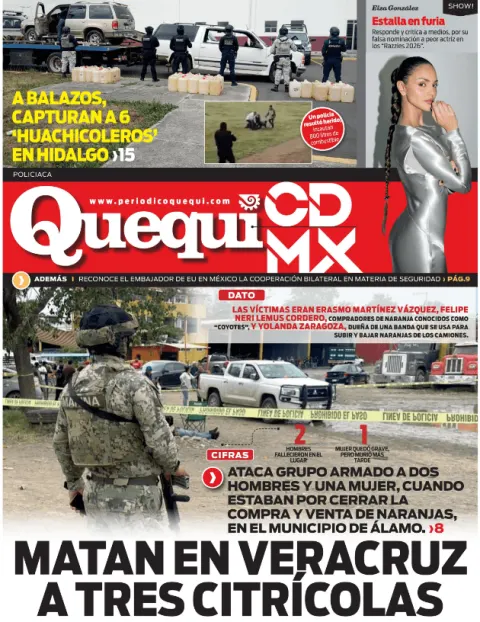 Portada de Quequi CDMX (contraportada) del jueves, 22 de enero de 2026