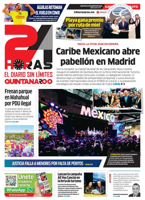 Portada de 24 Horas Quintana Roo