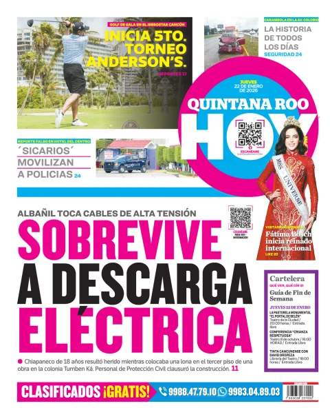 Portada de Quintana Roo Hoy (contraportada)