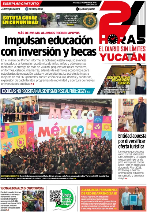 Portada de 24 Horas Yucatan