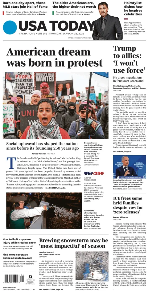 Portada de Usa Today