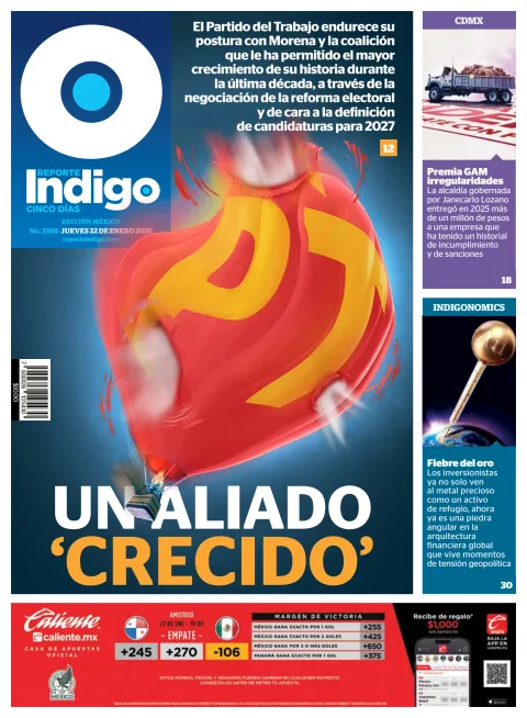 Portada de Reporte Indigo Nacional del jueves, 22 de enero de 2026