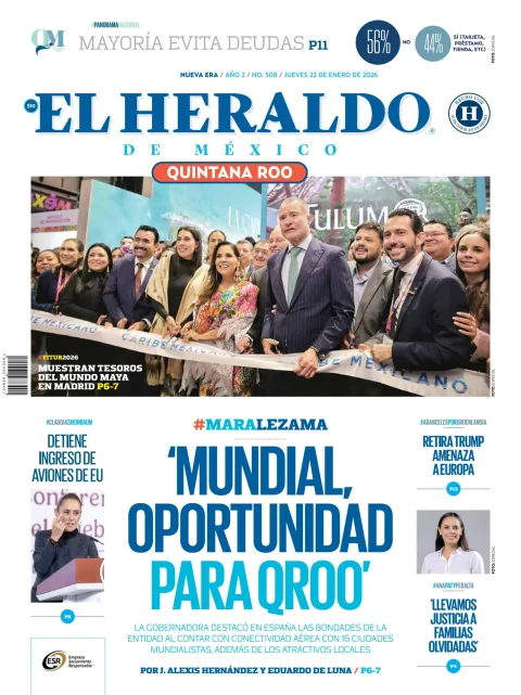Portada de El Heraldo de Mexico - Quintana Roo