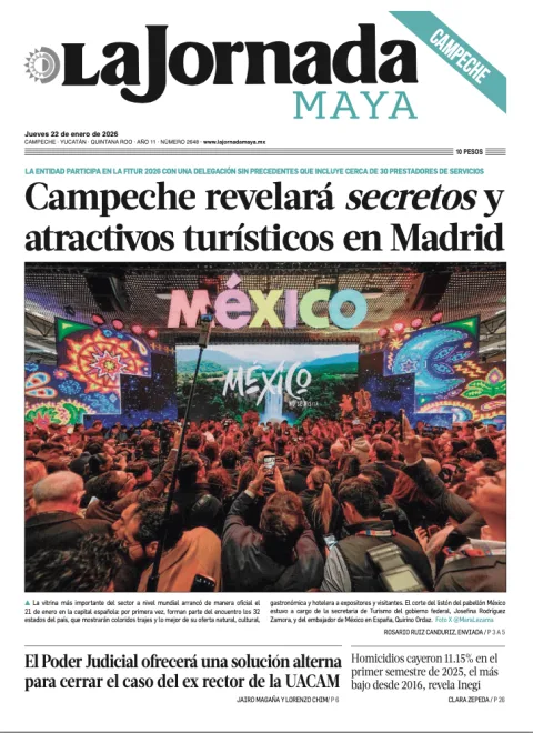 Portada de La Jornada Maya Campeche del jueves, 22 de enero de 2026