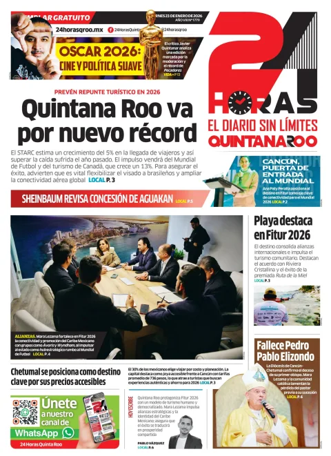 Portada de 24 Horas Quintana Roo