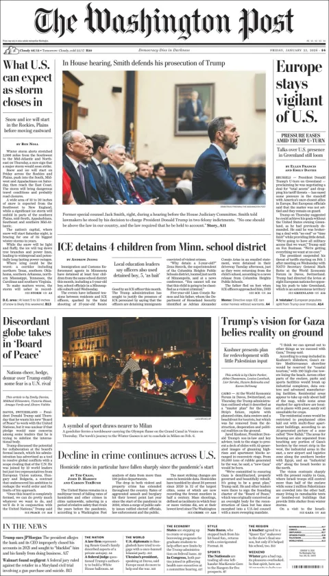 Portada de The Washington Post