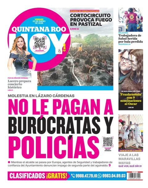 Portada de Quintana Roo Hoy (contraportada)