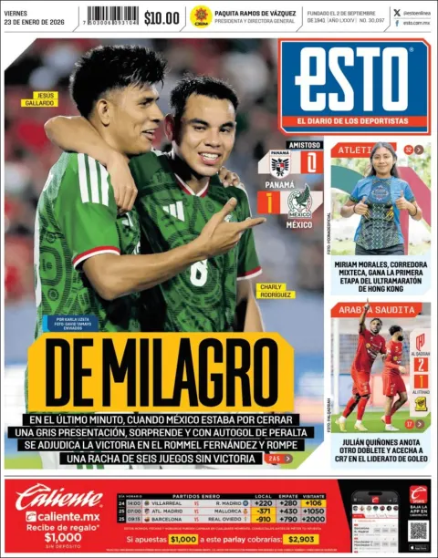 Portada de Esto del viernes, 23 de enero de 2026