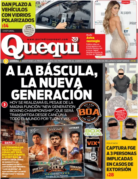 Portada de Quequi (contraportada) del viernes, 23 de enero de 2026