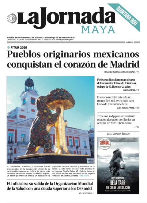 Portada de La Jornada Maya Quintana Roo del viernes, 23 de enero de 2026