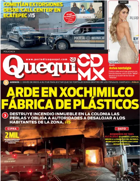 Portada de Quequi CDMX (contraportada) del viernes, 23 de enero de 2026