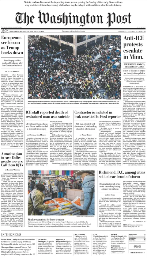 Portada de The Washington Post