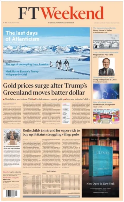 Portada de Financial Times del sábado, 24 de enero de 2026