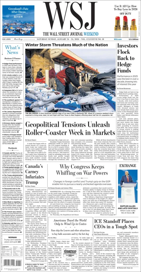 Portada de The Wall Street Journal