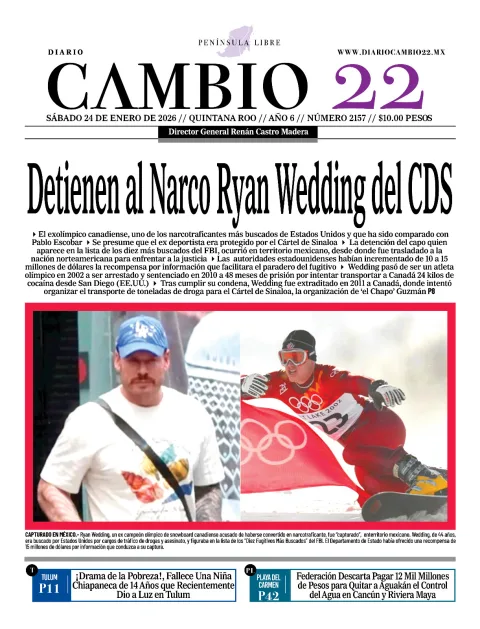 Portada de Diario Cambio 22 (contraportada)