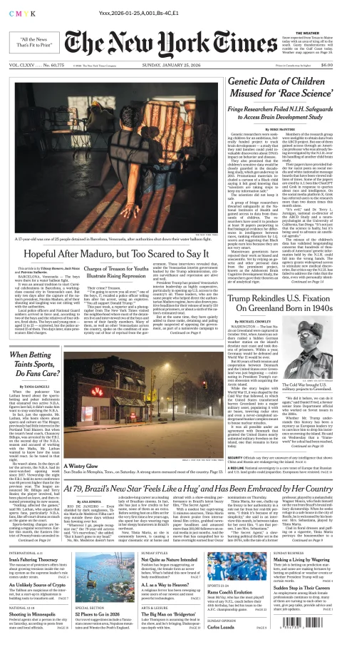 Portada de The New York Times (national)