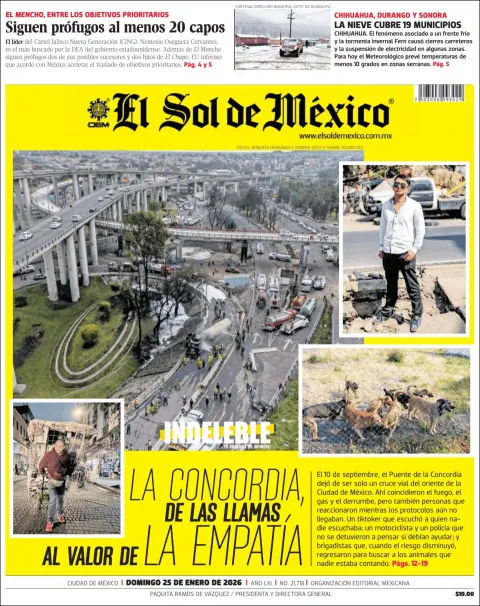 Portada de El Sol de Mexico