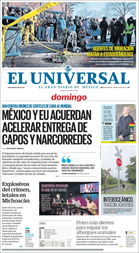 Portada de El Universal