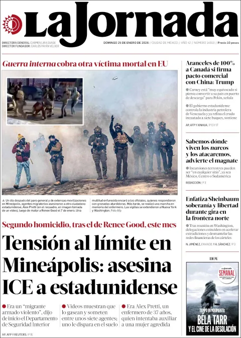 Portada de La Jornada